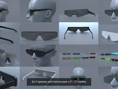 Sci fi glasses and helmet pack x17
