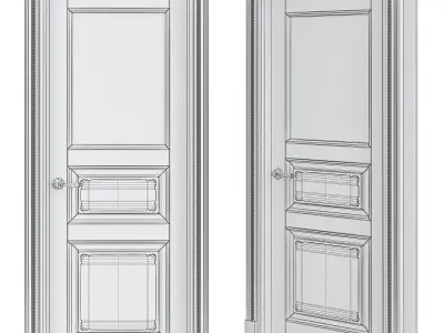 Interior Doors low poly 3d model Low-poly 3D model 5