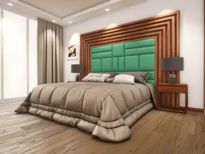HQ Modern Hotel Room Low-poly 3D model