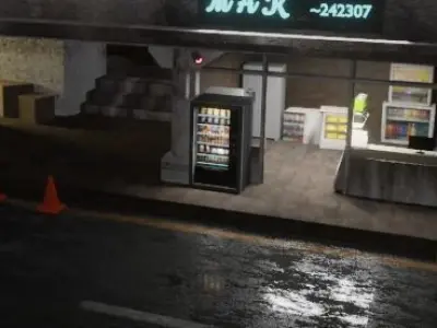 Cinematic Street Low-poly 3D model