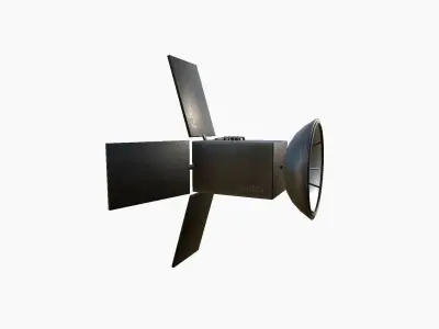 Satellite G04 Steel Red - SciFi Space Design Low-poly 3D model