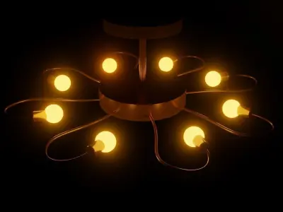 Flower Design 8 Figure Chandelier Ceiling Light 3D model