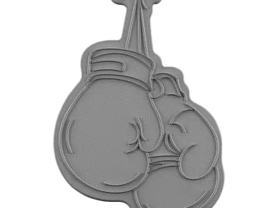 Boxing Gloves Neon Sign 3D model