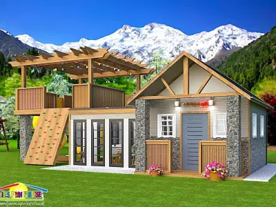 kids play and fun house Low-poly 3D model