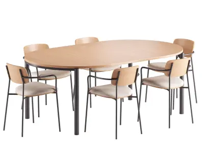 Maureen Chair and Montuiri Extendable Table 2017 3D model