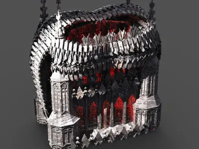 Scull Spine cathedral 2 3D model