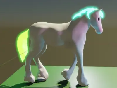 White friesian horse 3D model