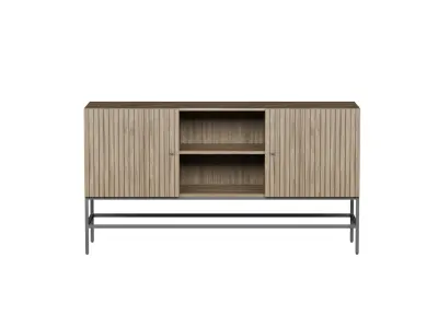 Dark Oak Wood Sideboard 3D model