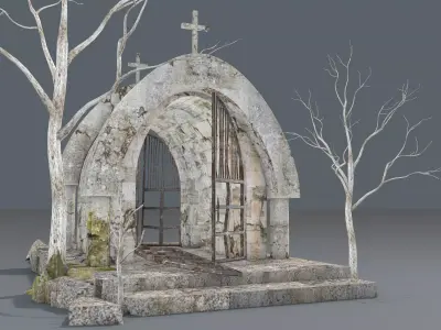 Cemetery door 3d model Low-poly 3D model
