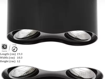 Philips Hue Pillar 2 Spot Ceiling Flush Light 3D model