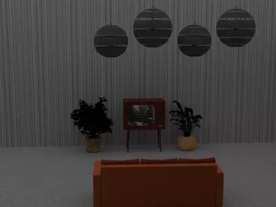 Retro Living Room 3D model