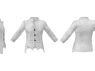 Mens Futuristic Blazer Low-poly 3D model