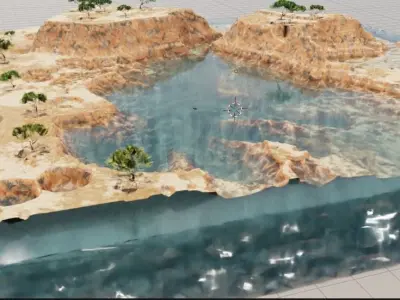 lake mountain high day 3D model