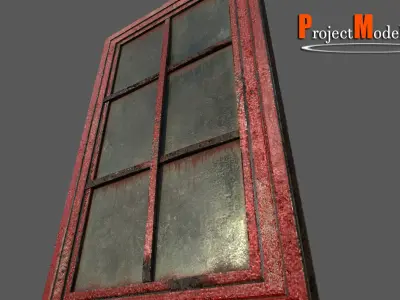 Metal window Version 003 Low-poly 3D model