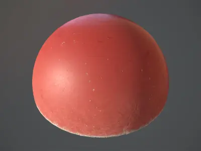 Concrete Hemisphere Barrier Painted Red pack 1 v2 Low-poly 3D model