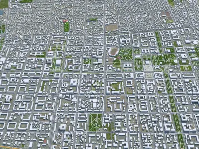Bishkek Kyrgyzstan 40km Low-poly 3D model