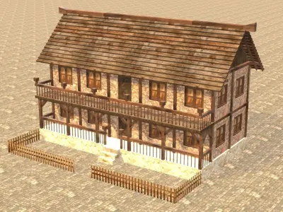 Medieval house fourteen 19 Low-poly 3D model
