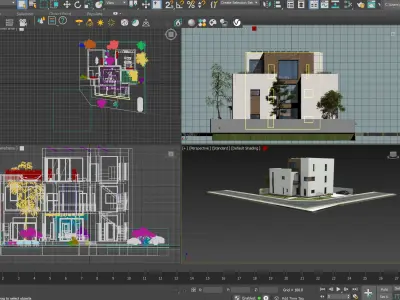 Family house plus office  furniture included 3D model