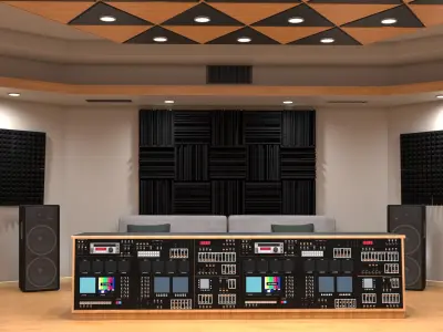  Recording Studio Interior with Equipment 