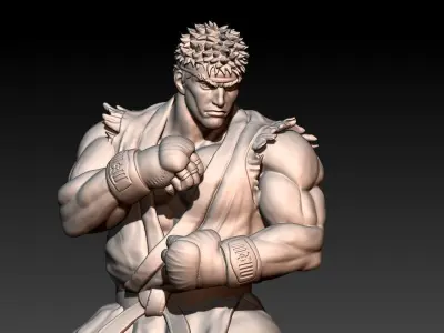 Street Fighter Ryu - Fight stance pose 3D print model