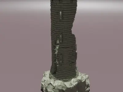 Ruined Lookout Tower Tabletop Terrain 28 mm 3D print model