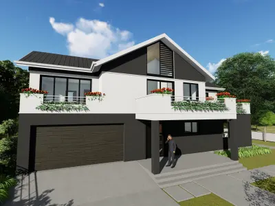 Classic House 3D model 7
