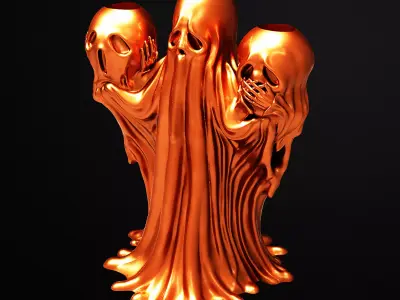 Ghostlight Trio Candle Holder 3D Printable STL File 3D print model