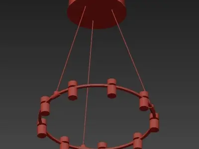 NETTO circular light fixture with four lights 3D model