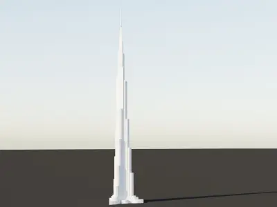 Burj Khalifa Dubai Low-poly 3D model