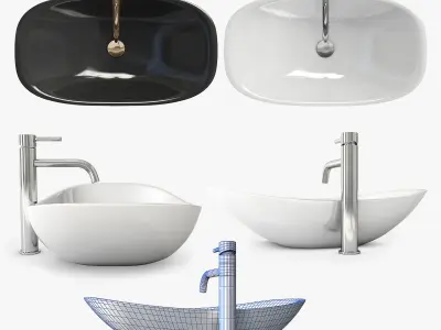 Washbasin Royal with a mixer Lungo High 3D model