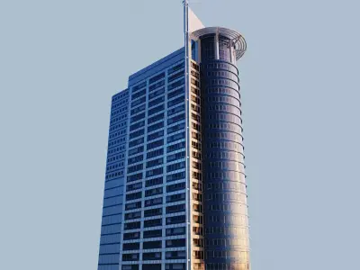 Highrise building - Chevron House Low-poly 3D model
