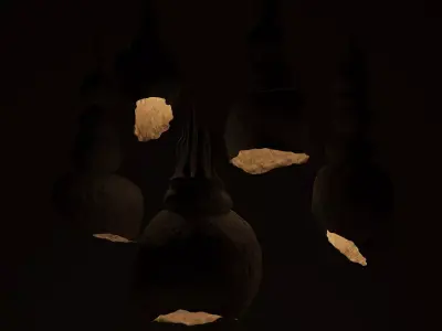 Martin Huxford Handcrafted Stacked Plaster  Pendant Light Model 3D model