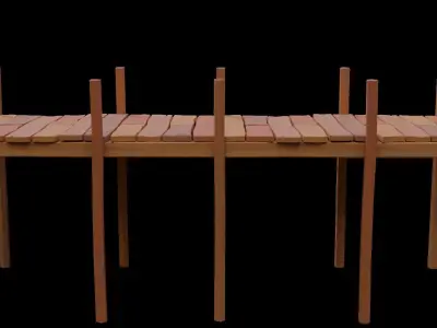 Wooden boardwalk Free 3D model