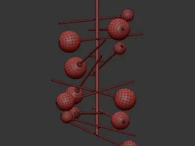 GLOBO modern chandelier with balls hanging from ceiling 3D model