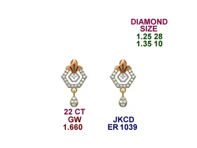 LIGHT WEIGHT YELLOW GOLD EARRING FOR WOMAN  3D print model