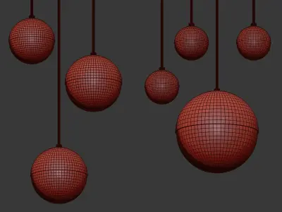 Suspension light Copper Light Pendant Orb 3D model