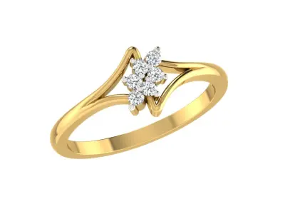 Solitaire Women Engagement Bypass Rings 3D print model purchase