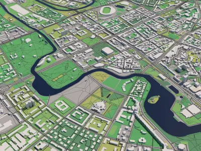 Minsk Belarus 30x30km City Map 3D model
