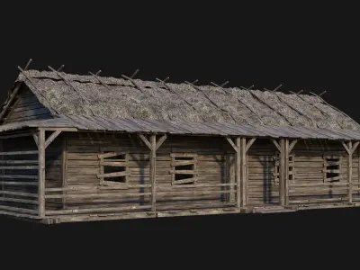 213-214-215-216 Old Medieval Houses Pack 4K Textures Low-poly 3D model