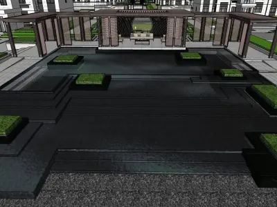 sketchup model 3d city apartment building  3D model