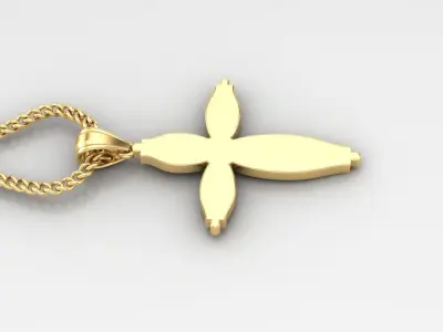 Light Gold 18K Cross Pendant 1CP070 3D print model