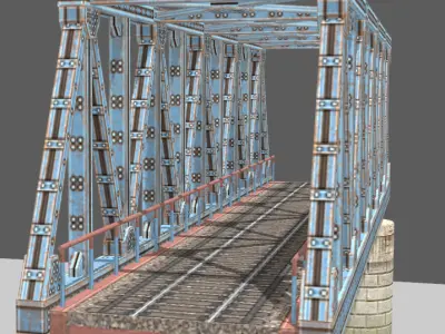 Realistic Bridge  Yangtze River Bridge Low-poly 3D model