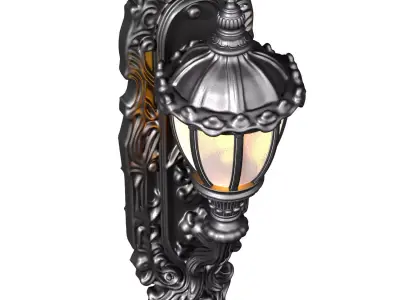 Classic Outdoor Forged Wall Lamp Lantern streetlight Sconce 3D model