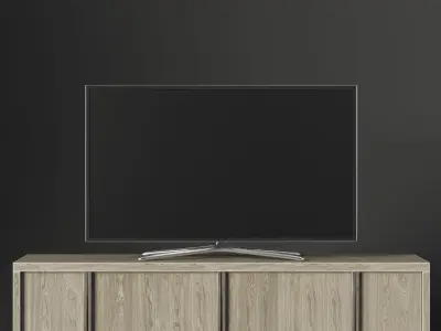 RH BEZIER PANEL 6-DOOR MEDIA CONSOLE 3D model