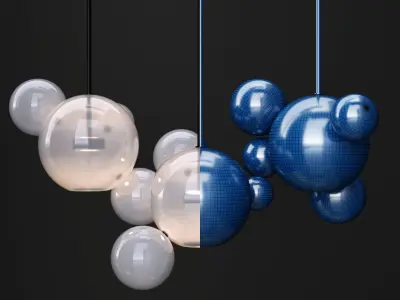 Giopato and Coombes BOLLE 14 bubble FROST and BLACK 3D model