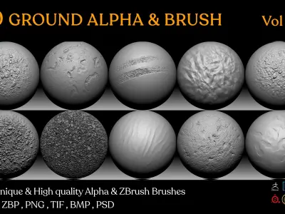 Ground Alpha and Brushes VOL 01 Texture