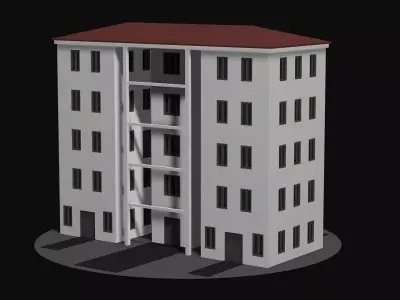 Residential urban building v1 Low-poly 3D model