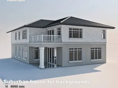 Suburban house for backgrounds 3D model