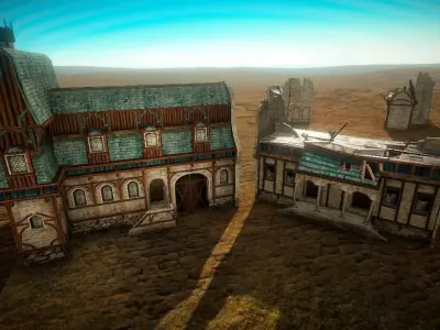 Medieval House Modular Pack Low-poly 3D model