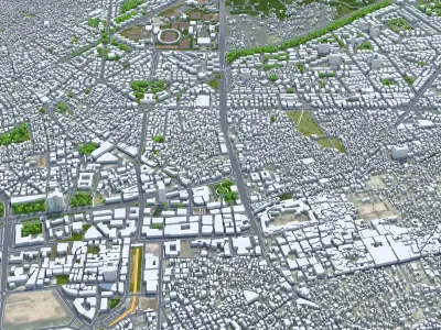 Damascus Syria 40km AI Low-poly 3D model